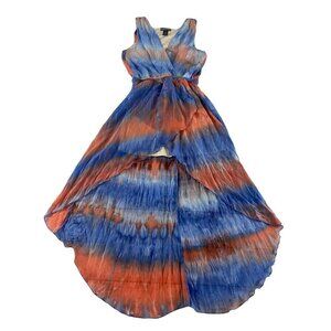 Paperdoll Women's Multi Color High Low Maxi Dress - Large